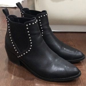 Steve Madden Black Studded Anke Boots